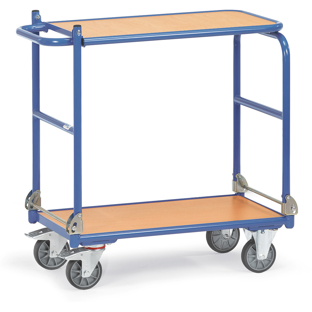 fetra® Chariot à dossier rabattable en acier 1140 - étagère rabattable