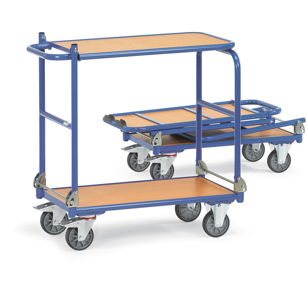 fetra® Chariot à dossier rabattable en acier 1140 - étagère rabattable