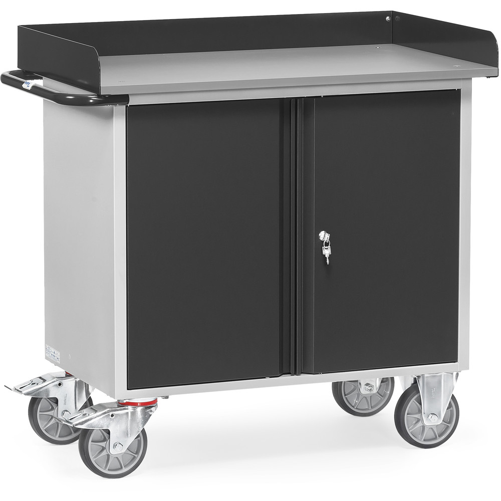 fetra® Servante d'atelier Gamme en gris 12456-7016 avec rebord