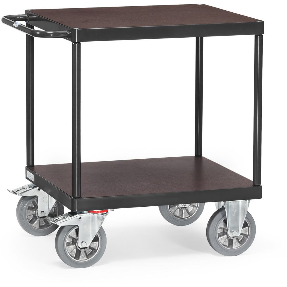 fetra® Super-MultiVario-Servante Gamme en gris 12497-7016 - plateaux carrés 700 x 700 mm