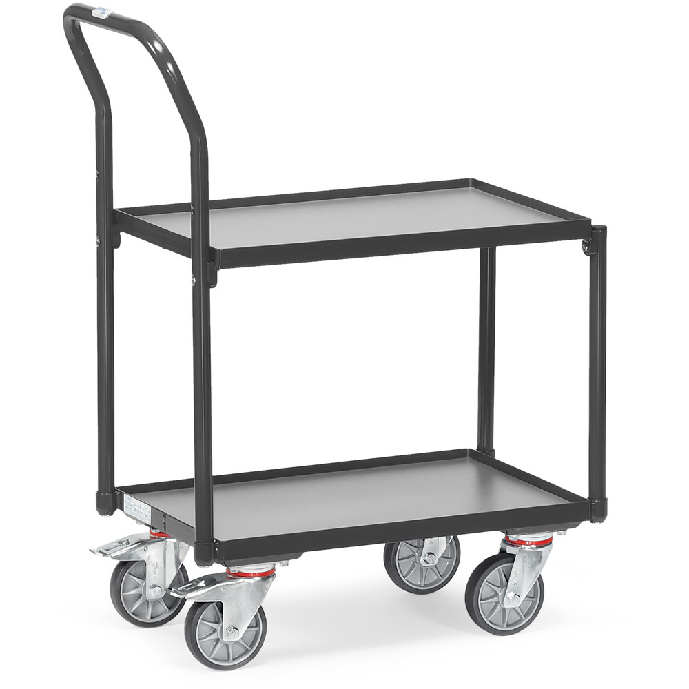 fetra® Gamme en gris Rouleur de bacs / Rouleur à plateaux 135400-7016