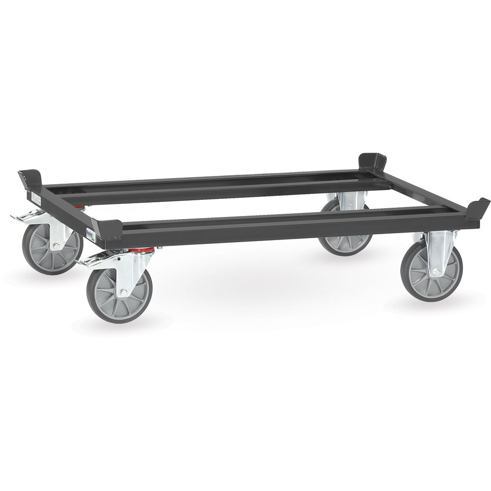 fetra® Rouleur de palettes 22801-7016 Gamme en gris - 1.200 x 800 mm