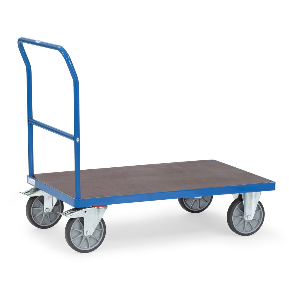 fetra® Chariot à dossier de poussée 25021402 avec plateforme hydrofuge