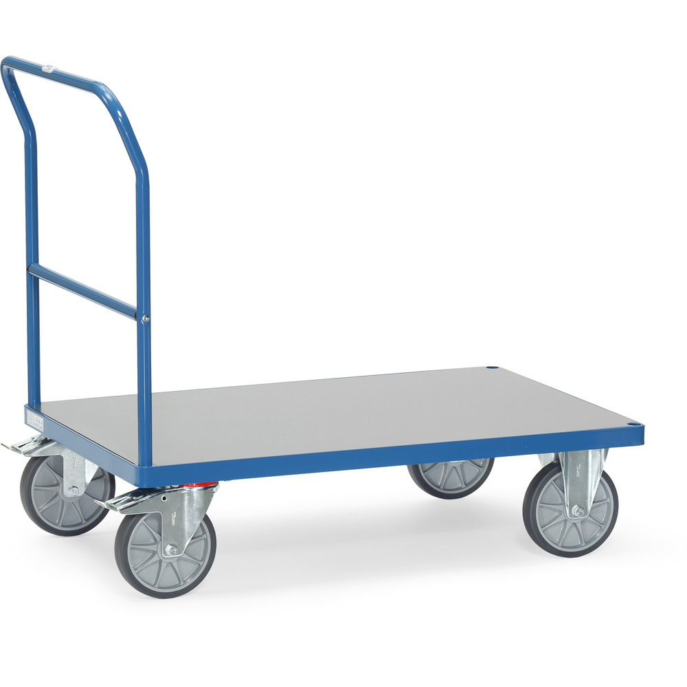 fetra® Chariot à dossier de poussée 25031433 avec plateau en PVC dur