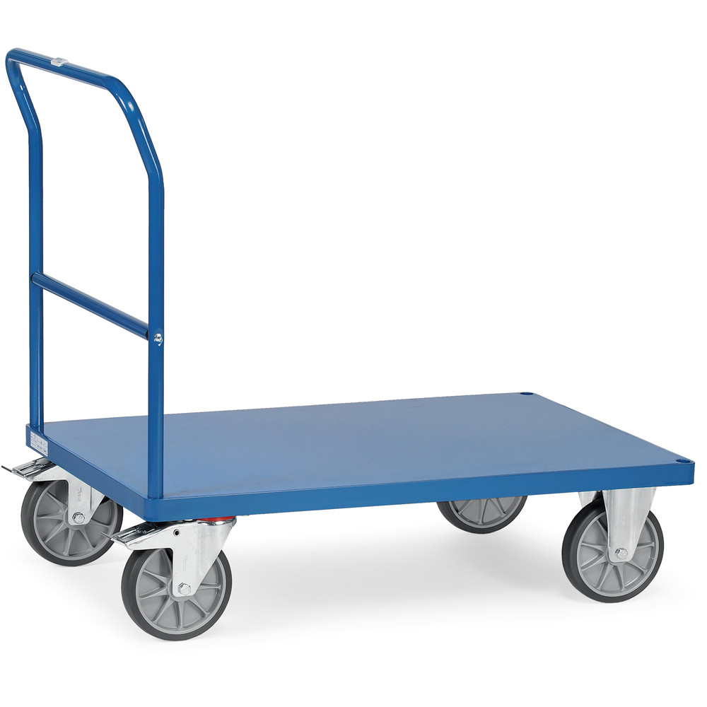 fetra® Chariot à dossier de poussée 2502B avec plateau en tôle d'acier