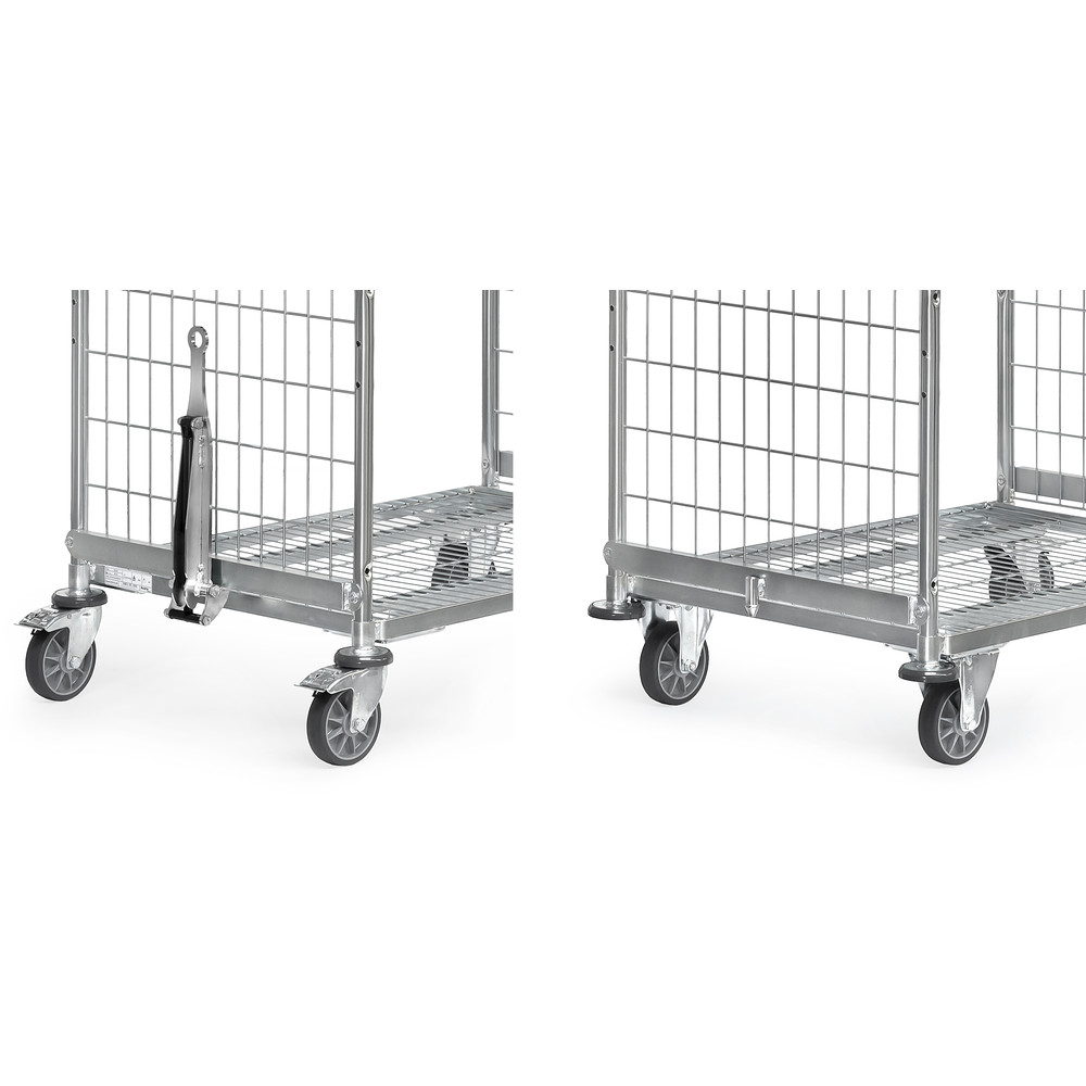 fetra® Timon et attache 28DK6 pour chariot préparateur de commandes galvanisé