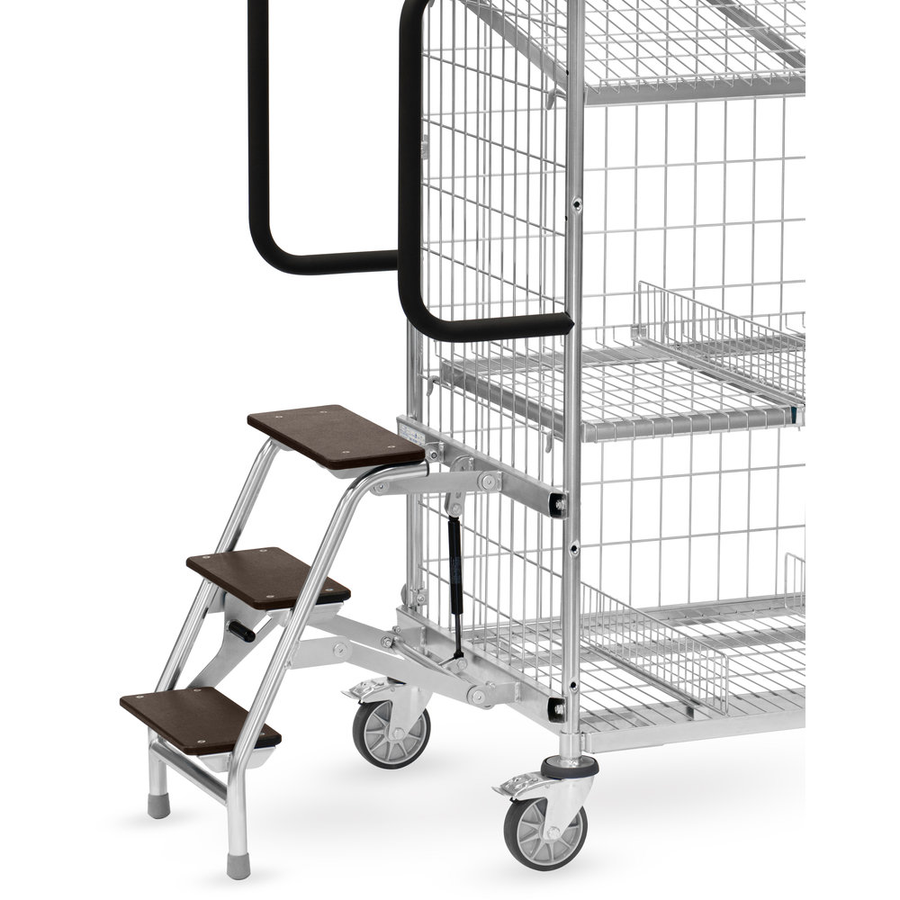 fetra® Marchepied 28TS5 pour chariot préparateur de commandes galvanisé