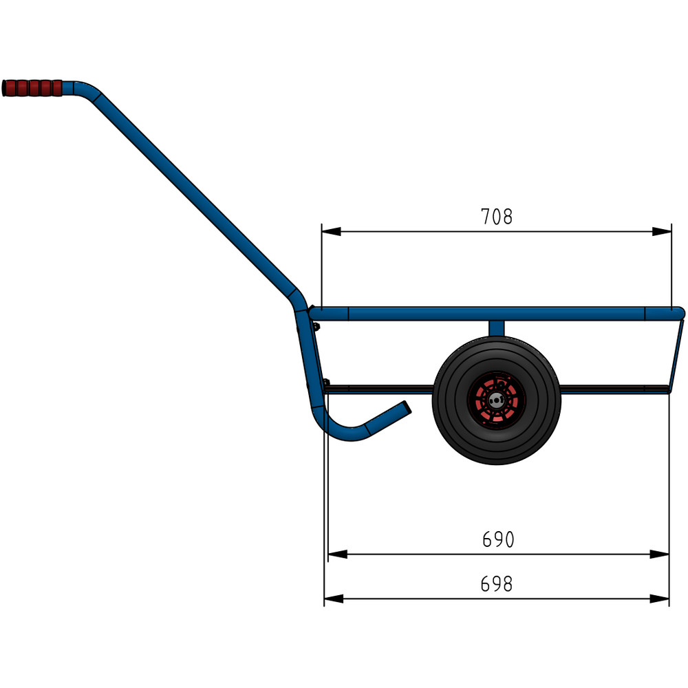 fetra® Char à bras léger 4091P - 1-essieu