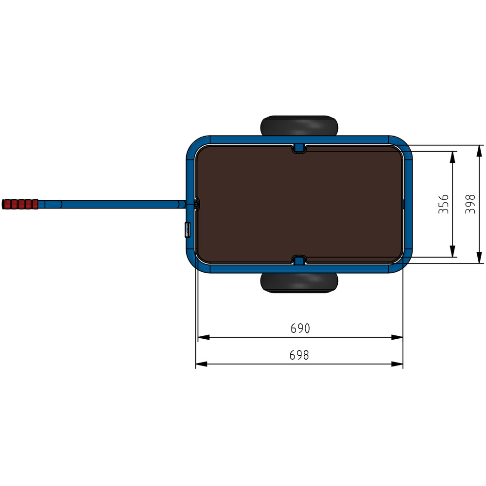 fetra® Char à bras léger 4091P - 1-essieu
