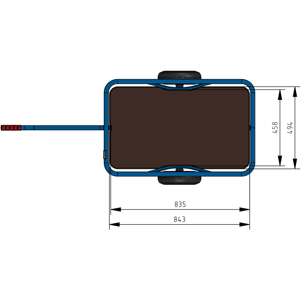 fetra® Char à bras léger 4092P - 1-essieu