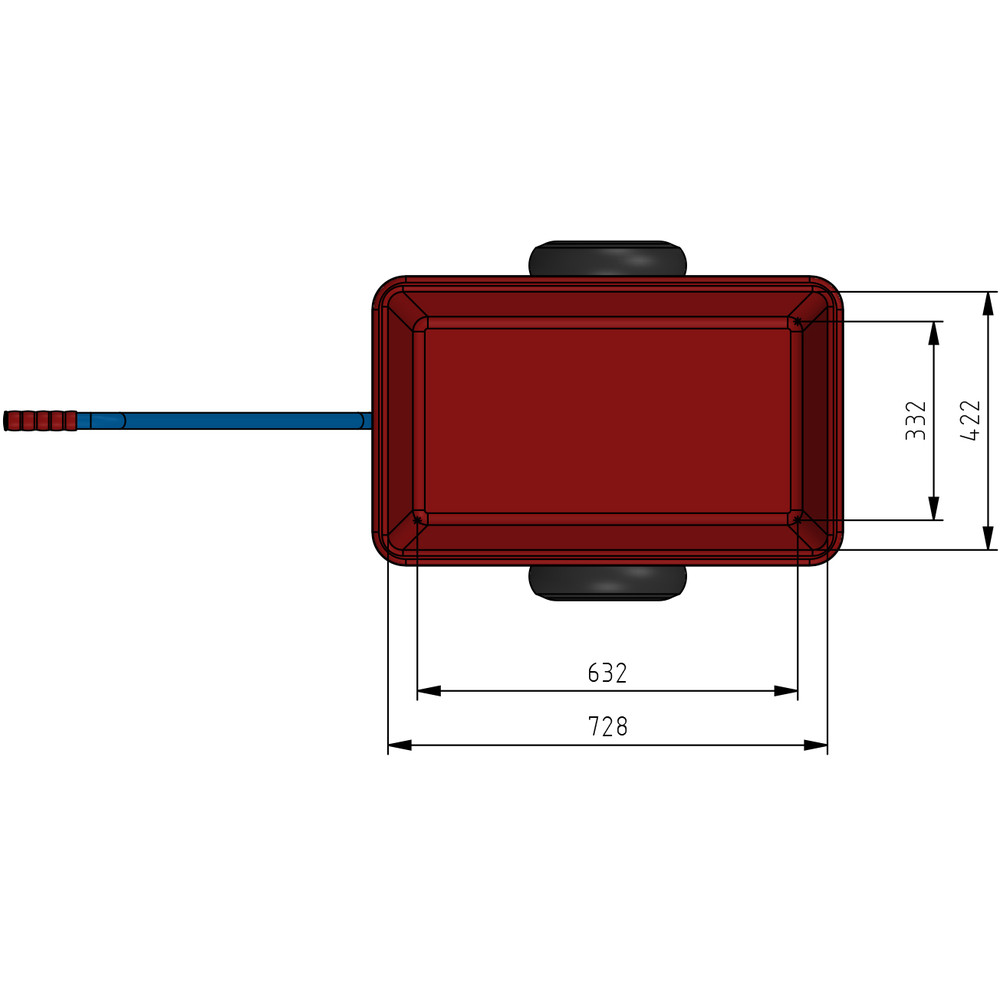 fetra® Char à bras léger 4101P - 1-essieu