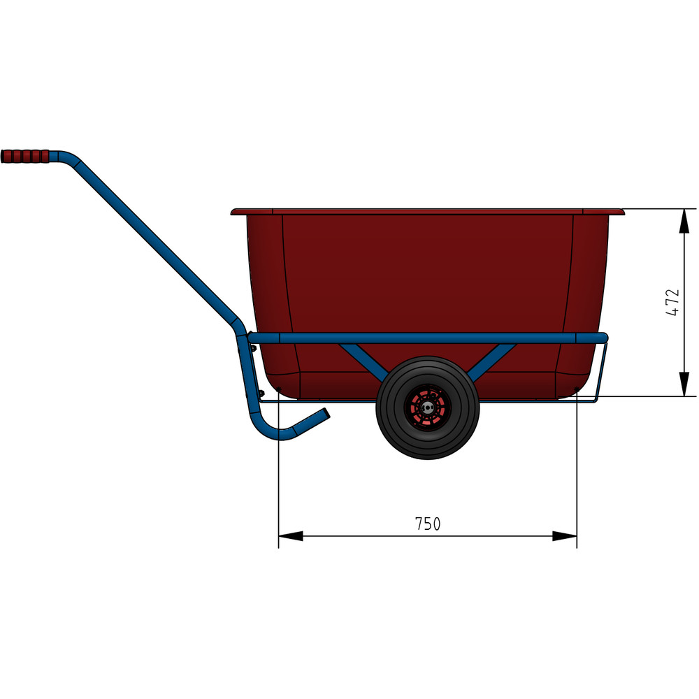 fetra® Char à bras léger 4102P - 1-essieu