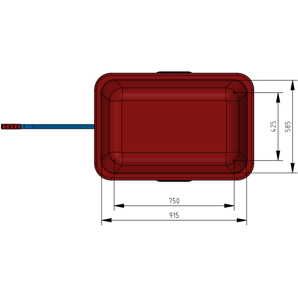 fetra® Char à bras léger 4102P - 1-essieu