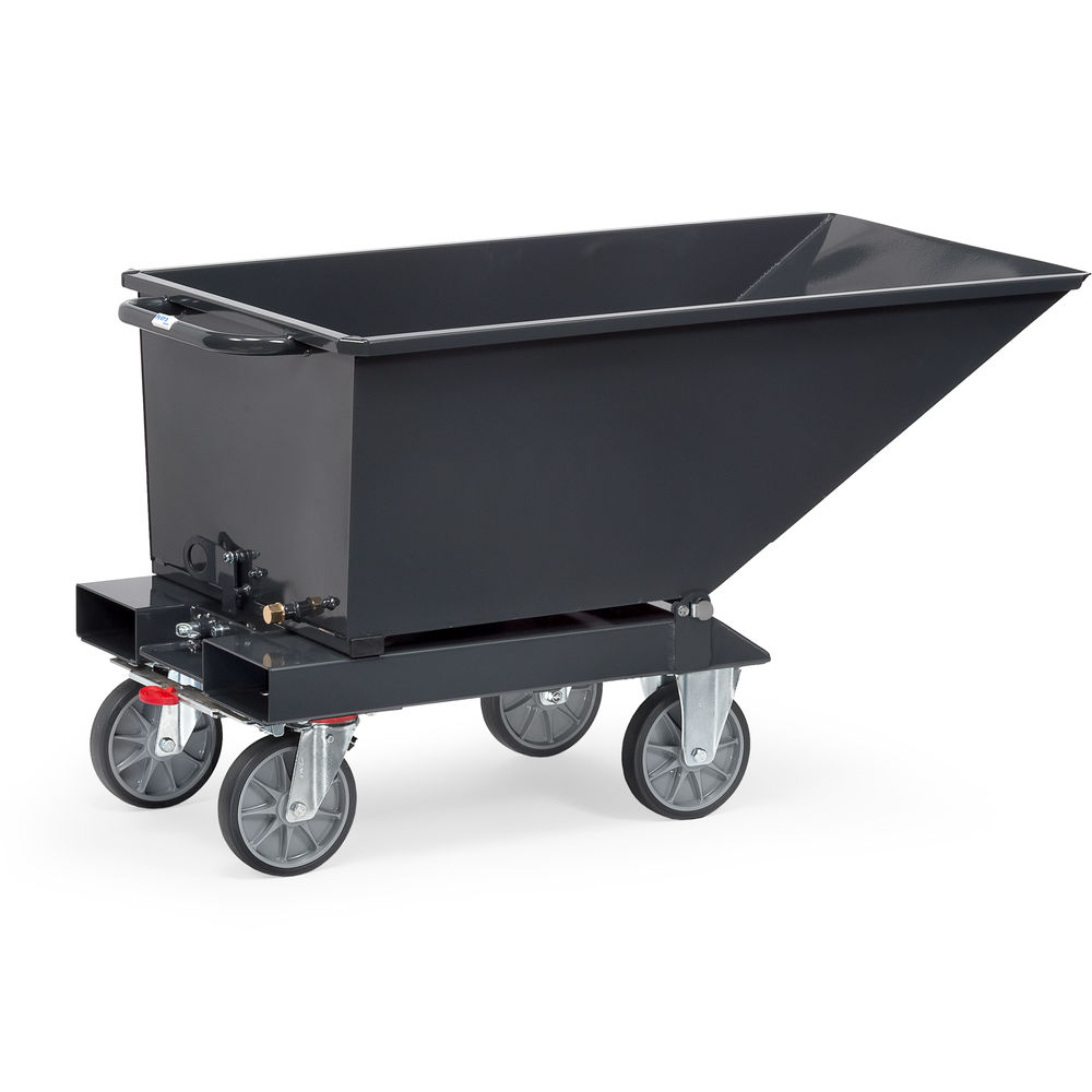 fetra® Chariot benne basculante 4701-7016 | Chariot à copeaux gris anthracite