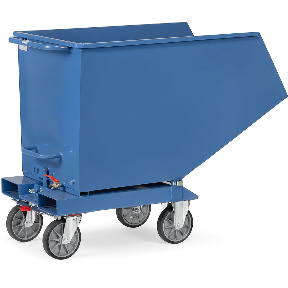 fetra® Chariot benne basculante 4702A | Chariot à copeaux avec robinet de vidange