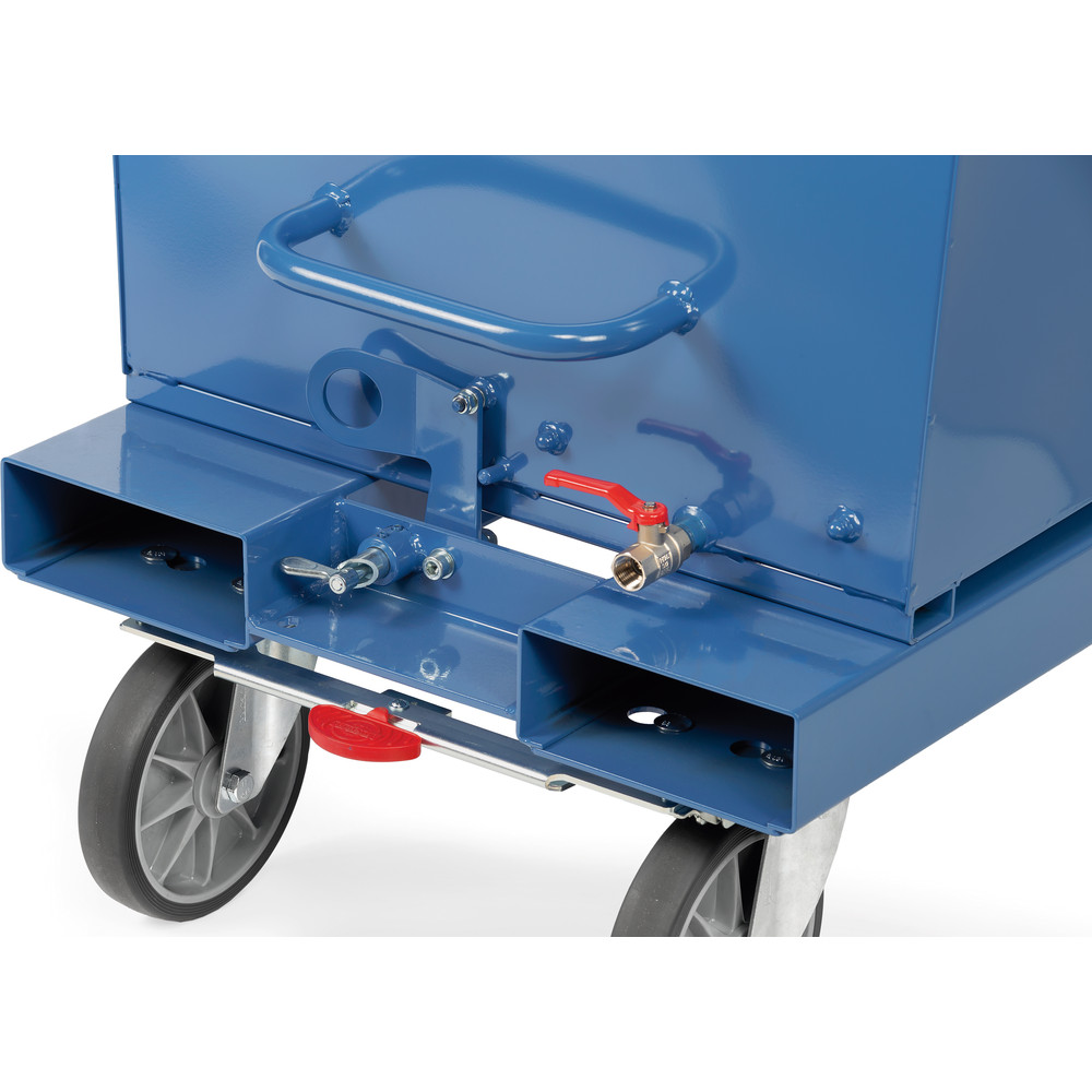 fetra® Chariot benne basculante 4702A | Chariot à copeaux avec robinet de vidange