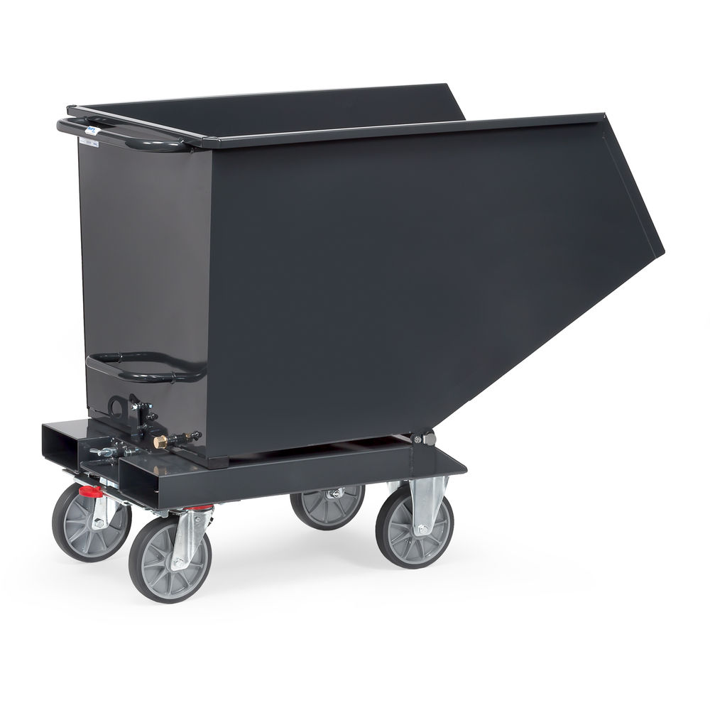 fetra® Chariot benne basculante 4702-7016 | Chariot à copeaux gris anthracite