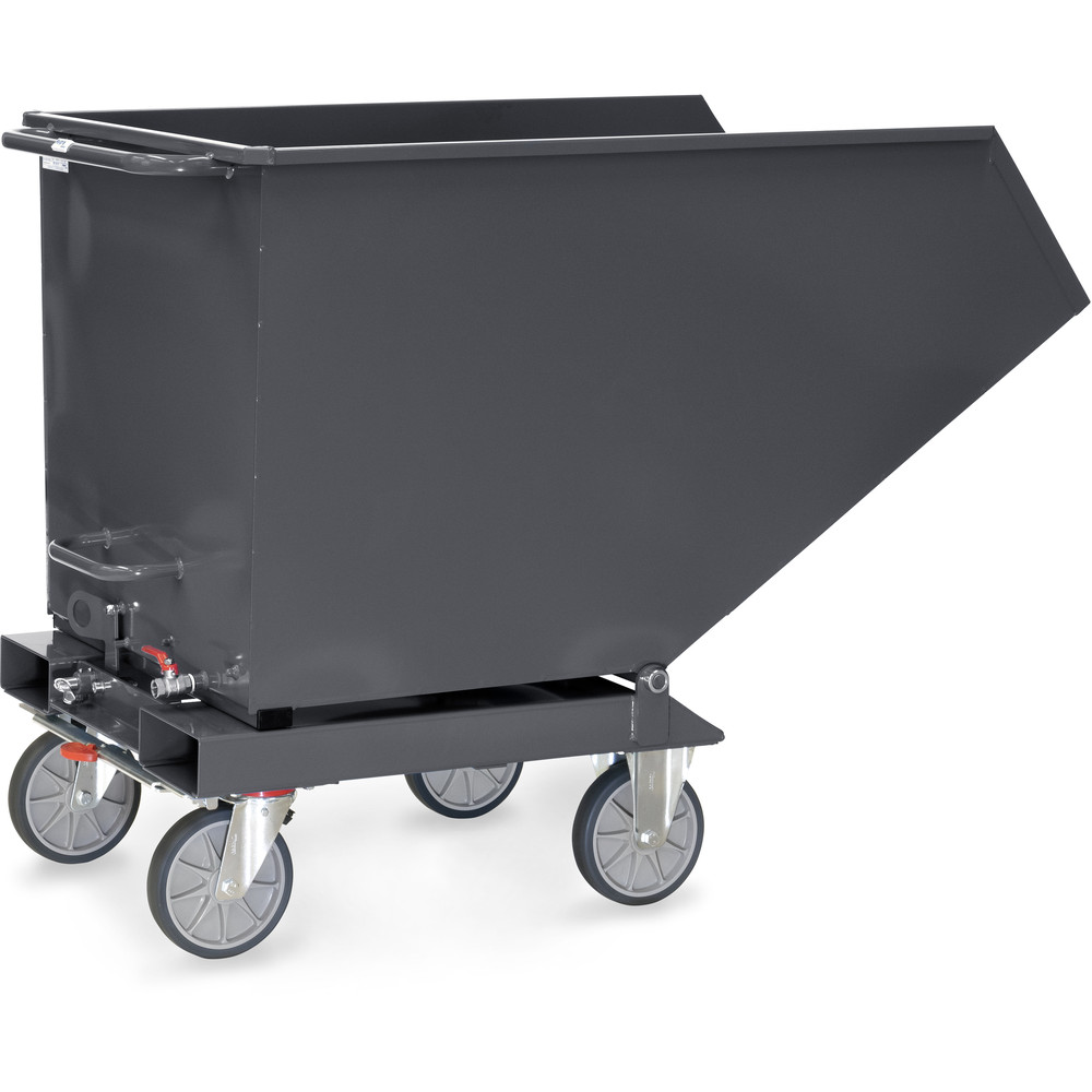 fetra® Chariot benne basculante 4703A-7016 | Chariot à copeaux gris anthracite