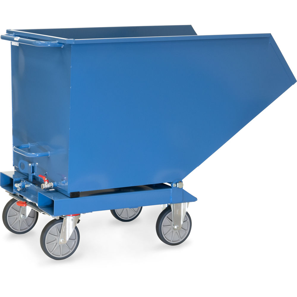fetra® Chariot benne basculante 4703A | Chariot à copeaux avec robinet de vidange
