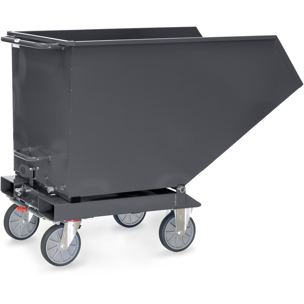 fetra® Chariot benne basculante 4703-7016 | Chariot à copeaux gris anthracite