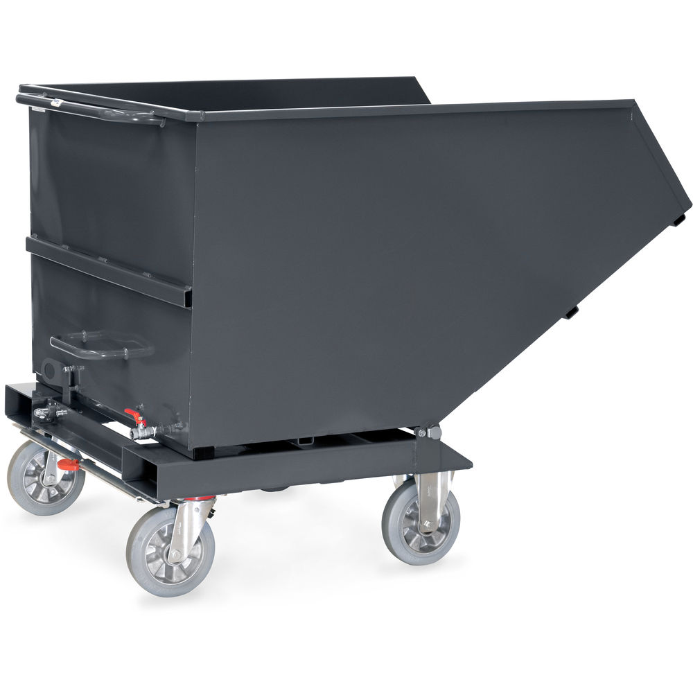 fetra® Chariot benne basculante 4704A-7016 | Chariot à copeaux gris anthracite