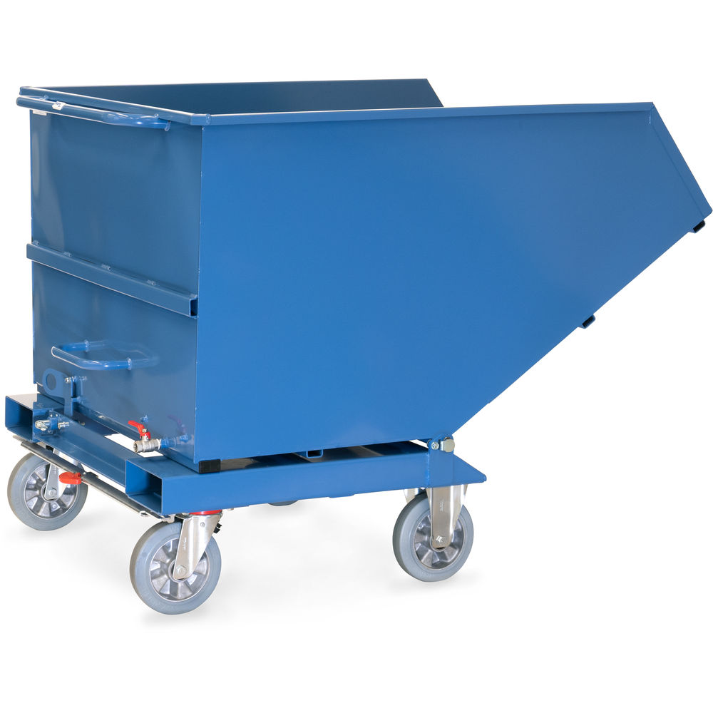 fetra® Chariot benne basculante 4704A | Chariot à copeaux avec robinet de vidange
