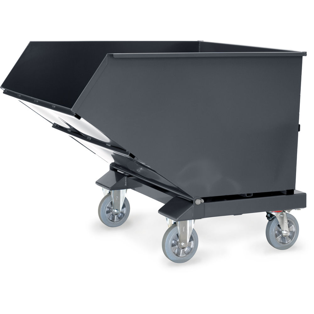 fetra® Chariot benne basculante 4704-7016 | Chariot à copeaux gris anthracite