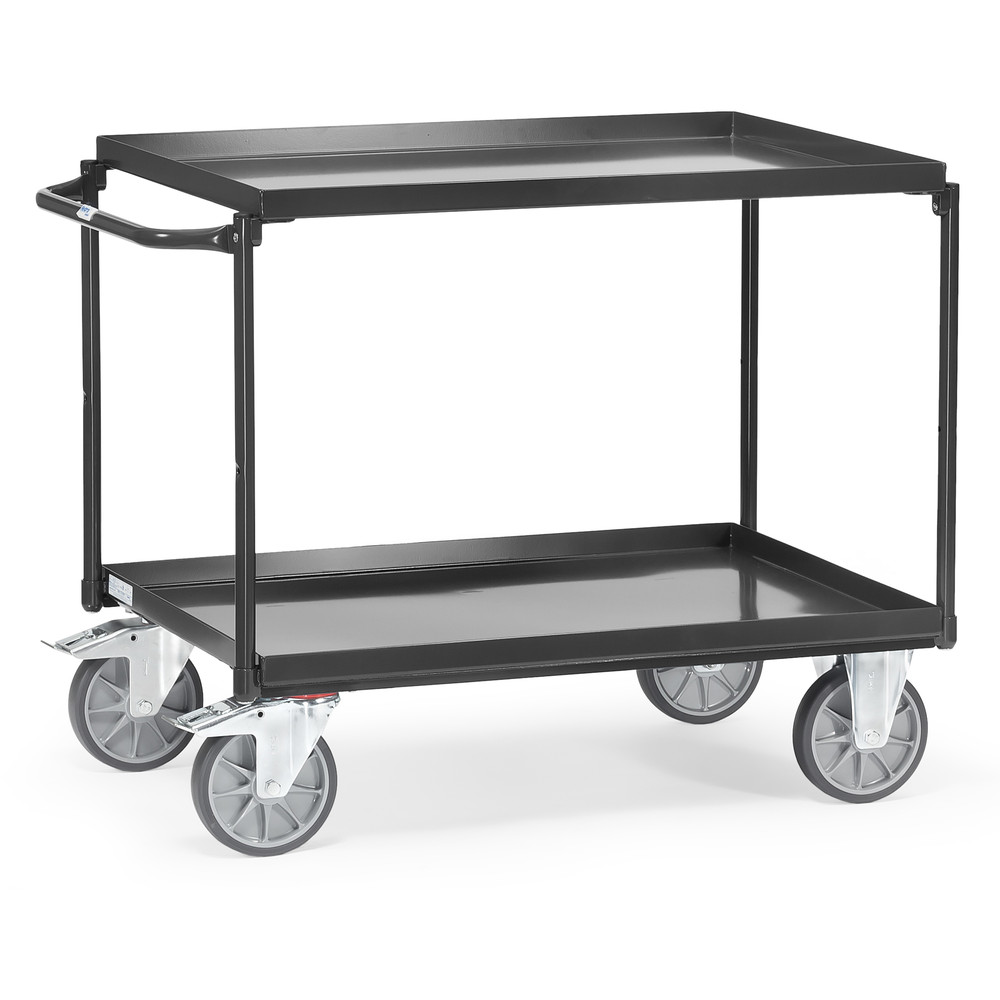 fetra® Chariot à plateaux tôlés avec rebord 4820-7016