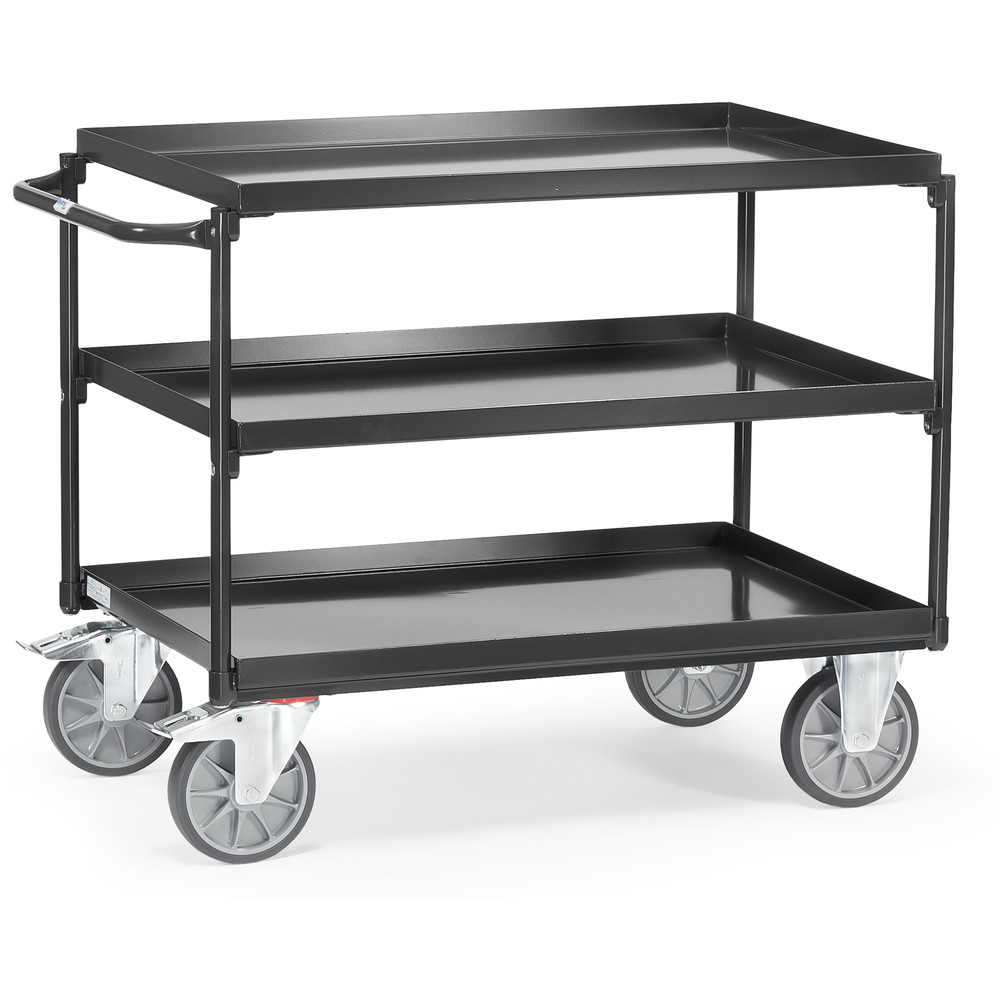 fetra® Chariot à plateaux tôlés avec rebord 4832-7016