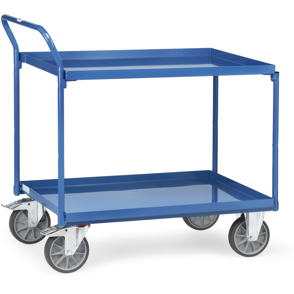 fetra® Chariot à plateaux tôlés avec rebord 4920