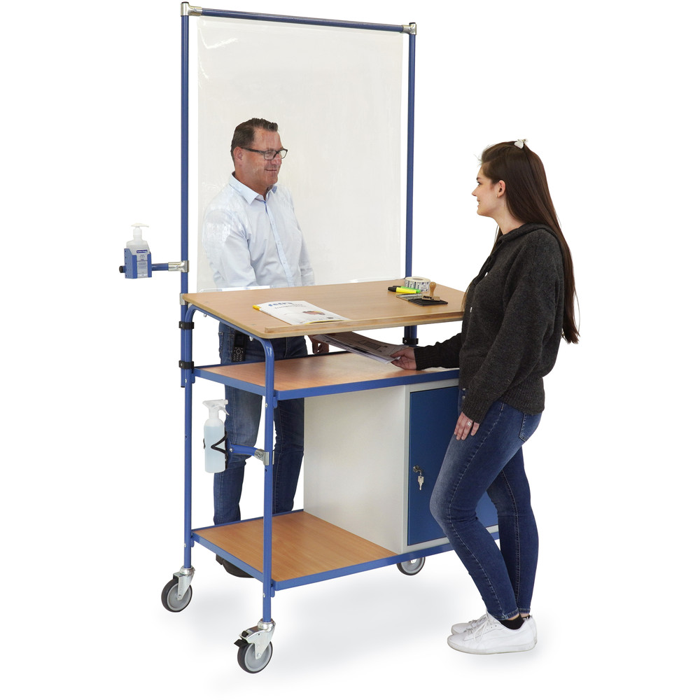 fetra® Pupitre roulant avec accessoires pour protection contre l'infection 5838-IS1