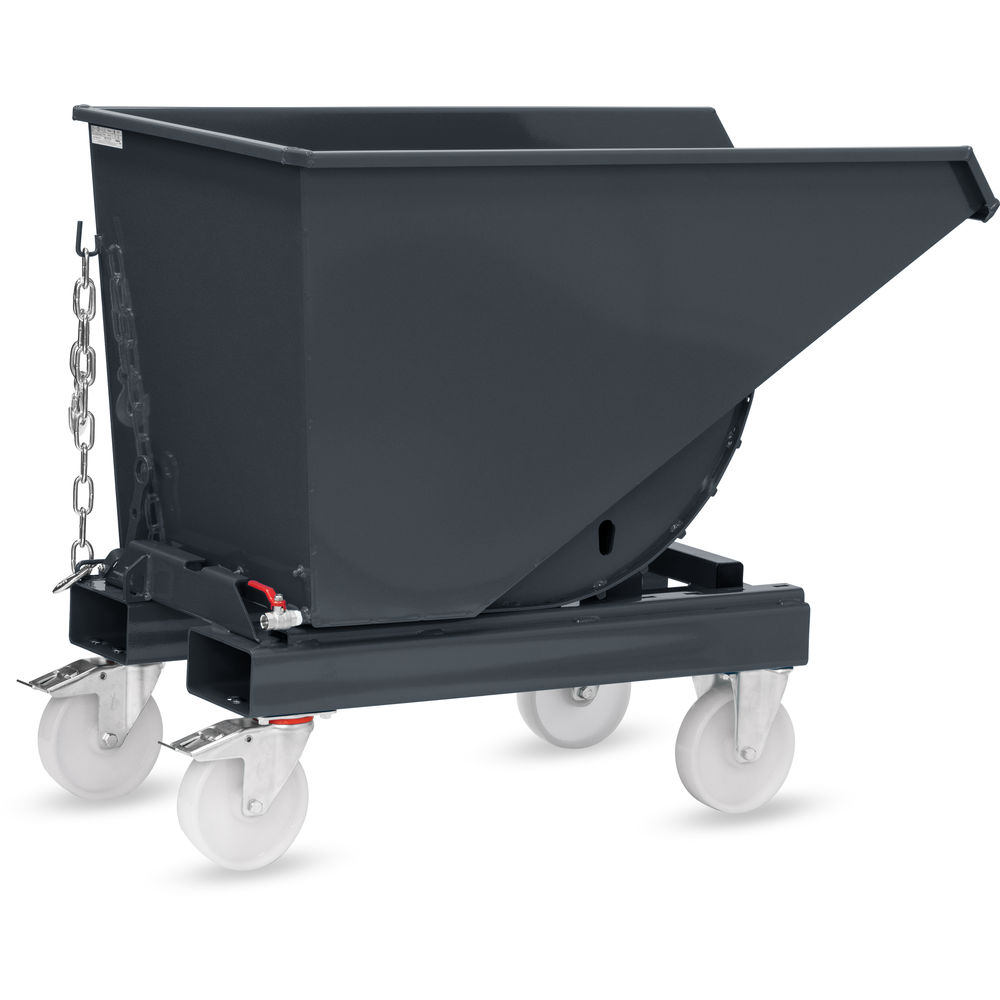 fetra® Benne auto-basculante avec robinet de vidange et roues 6030AR-7016