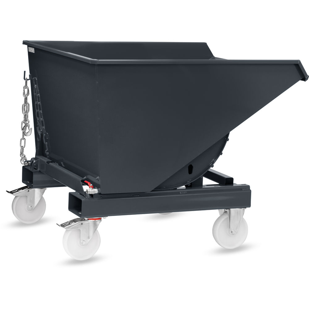 fetra® Benne auto-basculante avec robinet de vidange et roues 6060AR-7016
