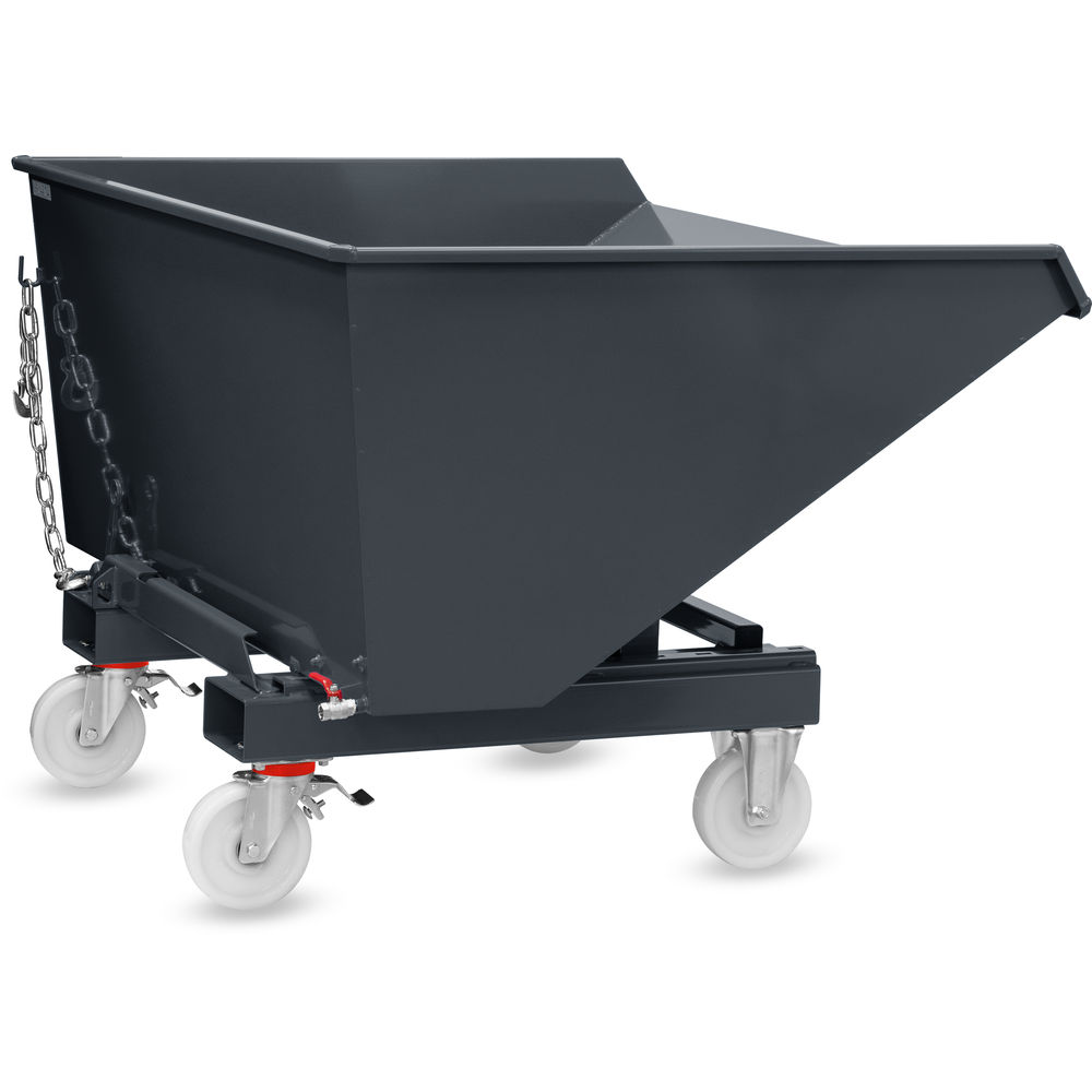 fetra® Benne auto-basculante avec robinet de vidange et roues 6090AR-7016