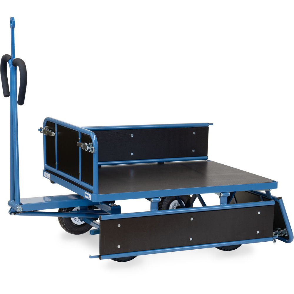 fetra® Char à bras avec ridelles bois et oeillet de traction 6453PZ
