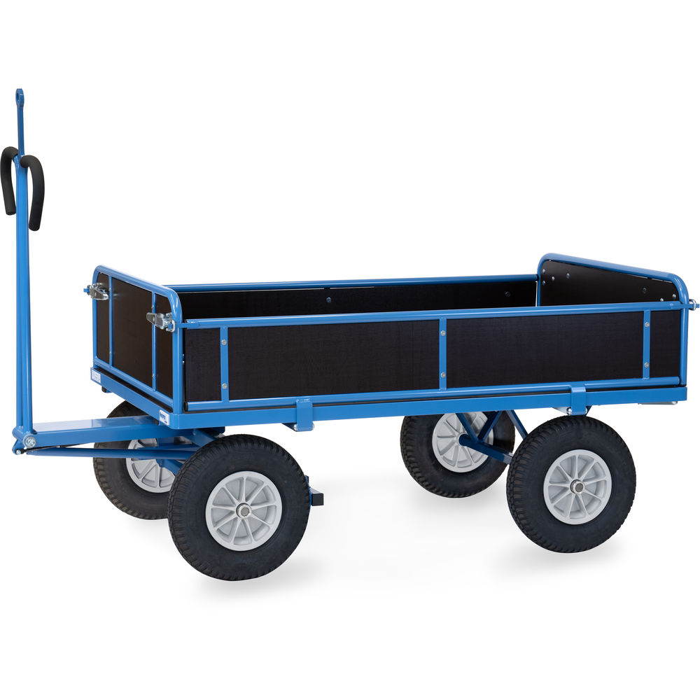 fetra® Char à bras avec ridelles bois et oeillet de traction 6455PZ