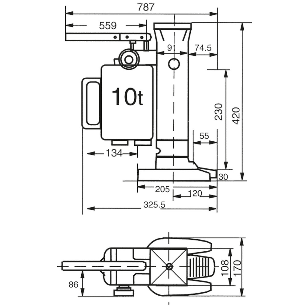 fetra® Cric hydraulique 6932