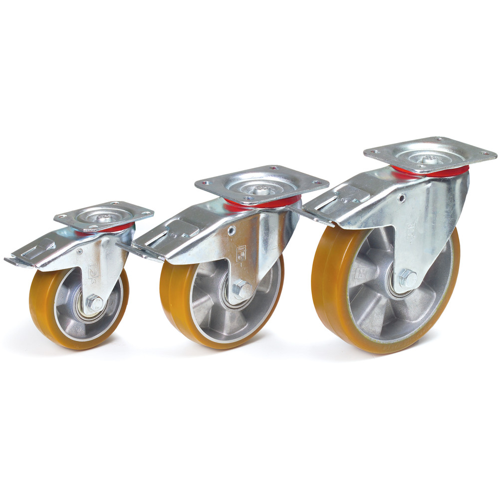 fetra® Roue pivotante avec frein à bandage polyuréthane 125 x 40 mm