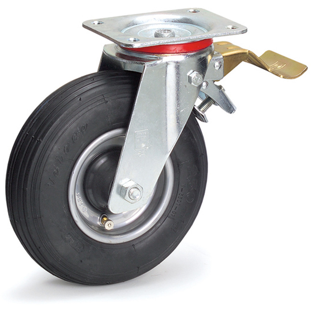 fetra® Roue gonflable pivotante à frein 220 x 70 mm