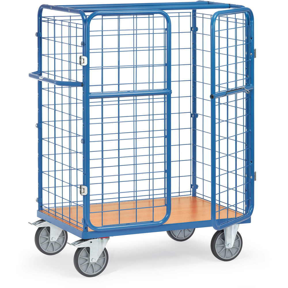 fetra® Chariot pour colis avec treillis métallique et portes battantes 8481-3