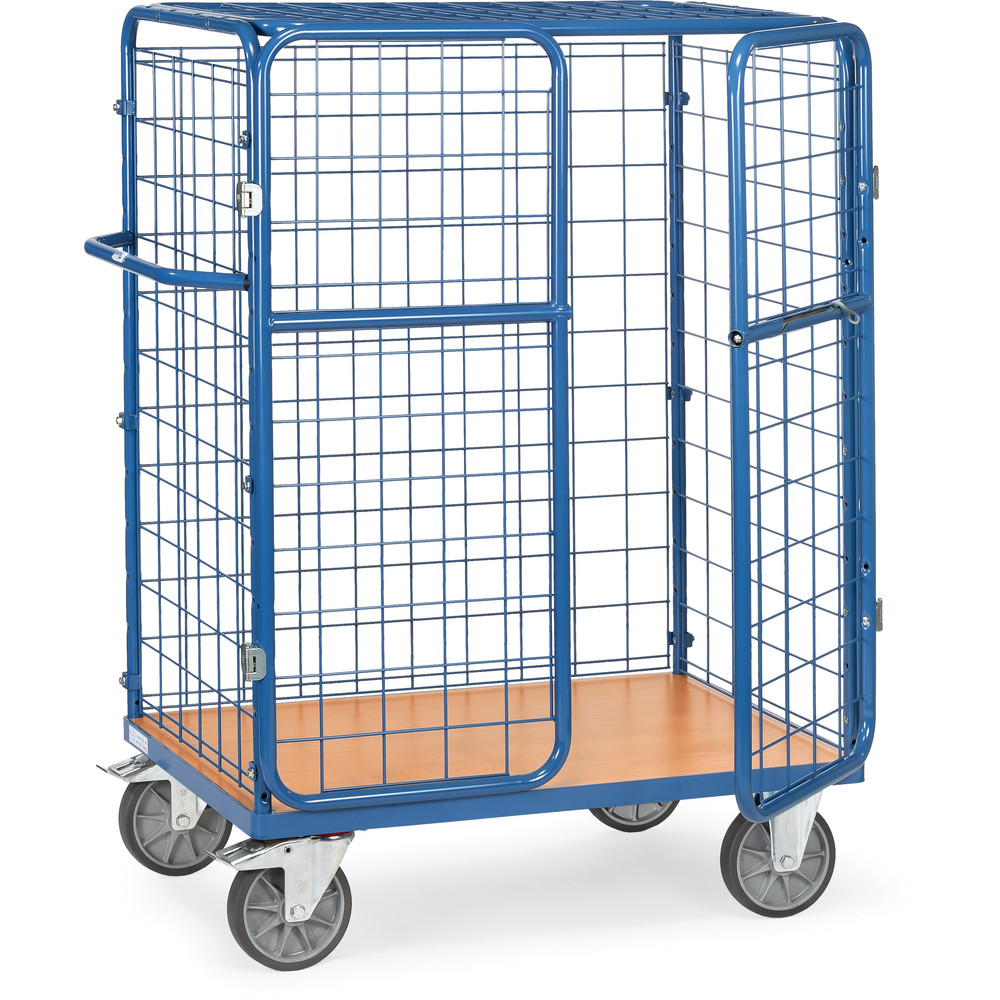 fetra® Chariot pour colis avec portes battantes et toit 8481-3D