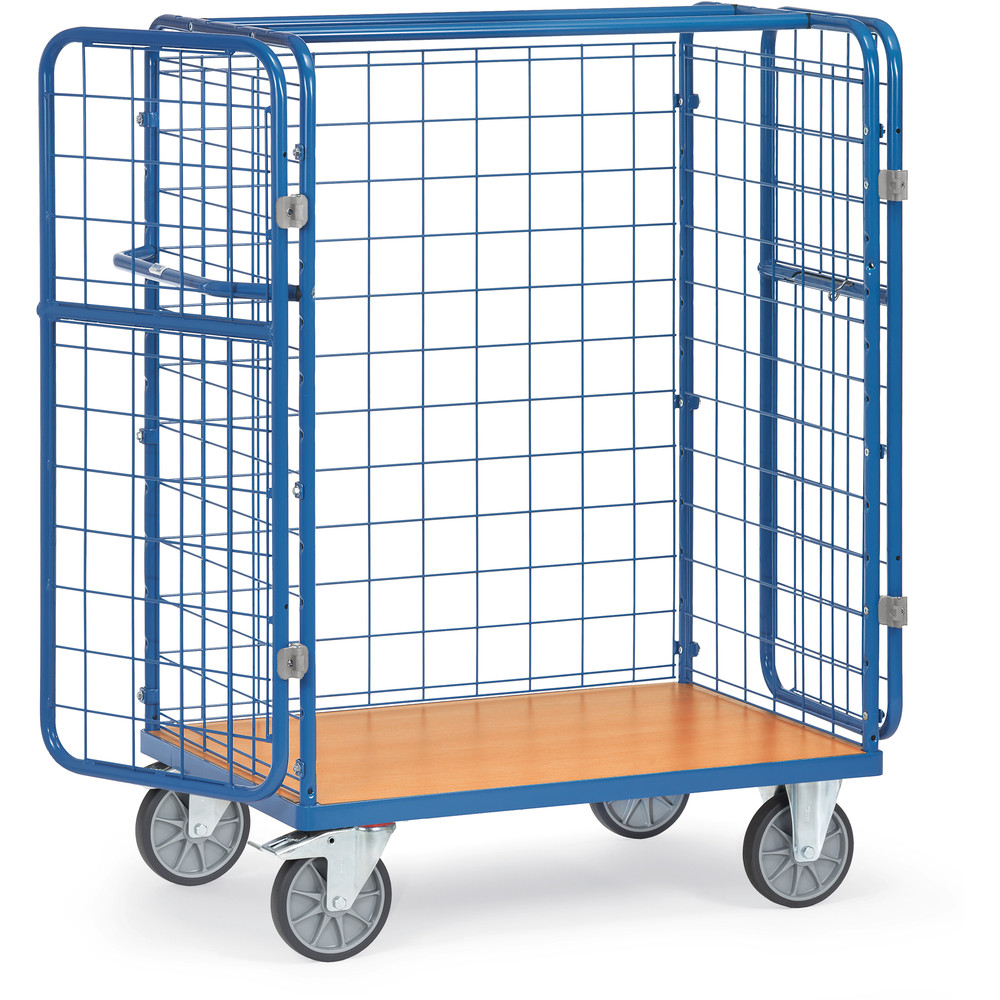 fetra® Chariot pour colis avec treillis métallique et portes battantes 8481-3