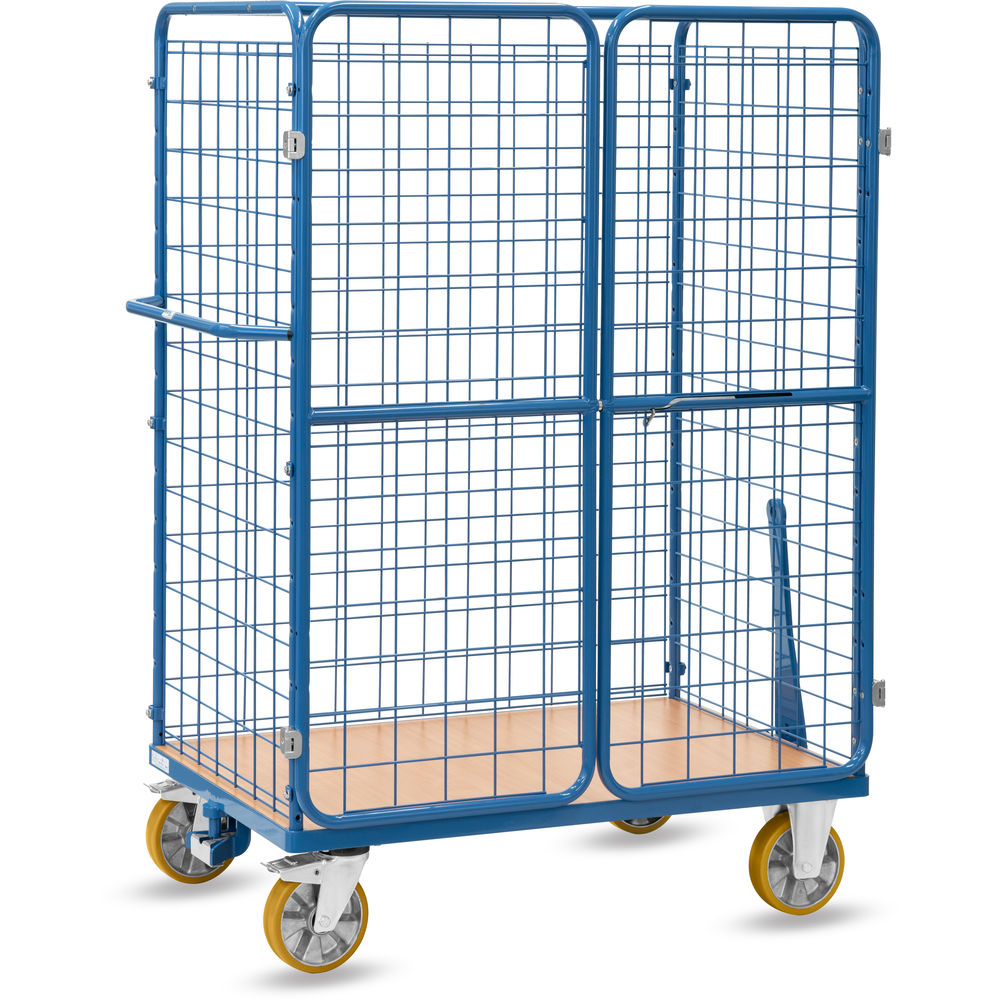 fetra® Chariot pour colis avec treillis métallique et portes battantes 8583-3-RZ