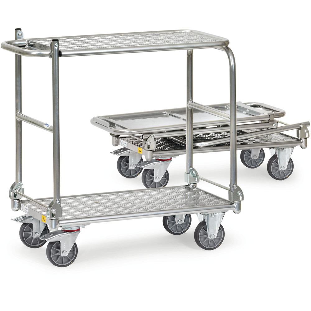 fetra® Chariot ESD à dossier rabattable alu 91181 - conductrices d´électricité